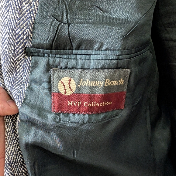 Johnny Bench MVP Collection Classic Gray Men's Blazer 100 Percent Silk - Picture 2 of 5